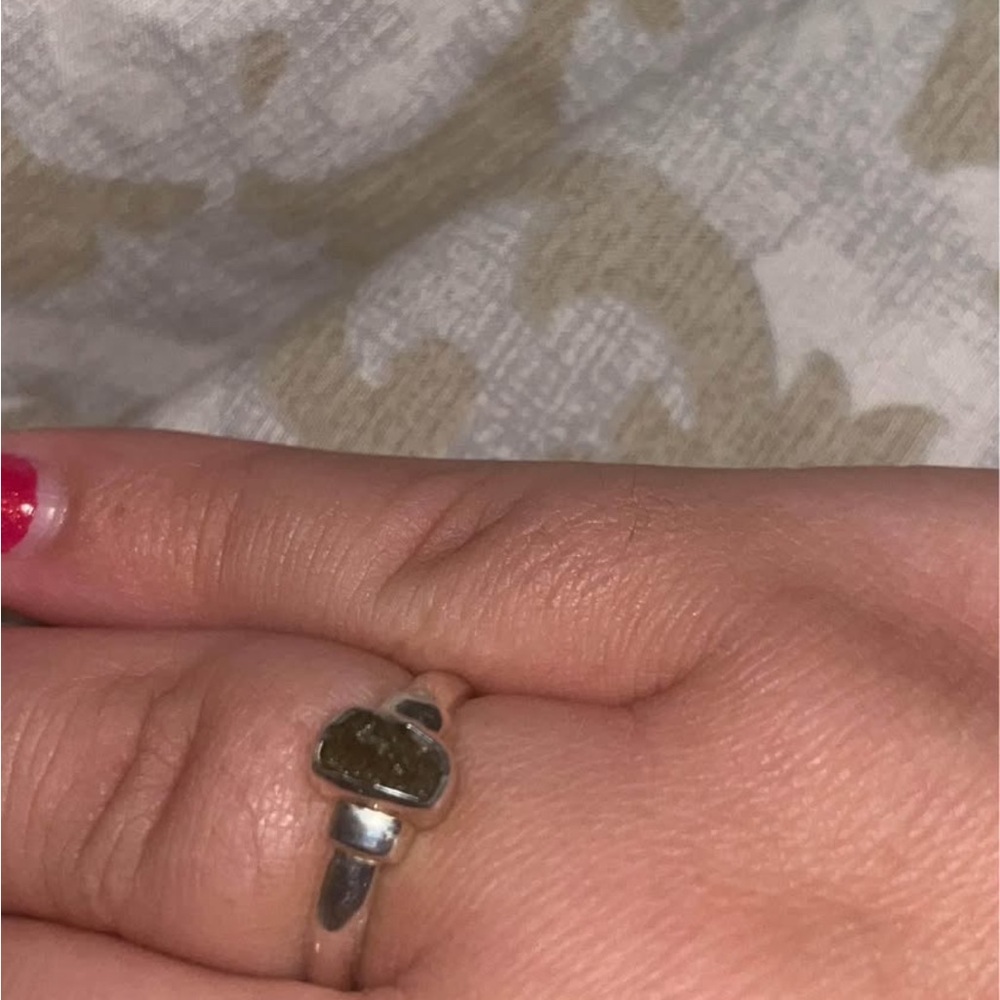 Sterling Silver Moldavite Ring Elegant Jewelry